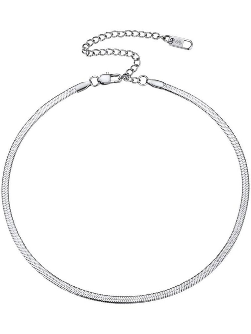 Stainless Steel Herringbone Choker Necklace for Women, 12.5"/15"/18